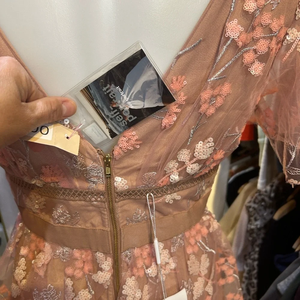Self-Portrait Pink Floral Midi Dress - Picture 11 of 12